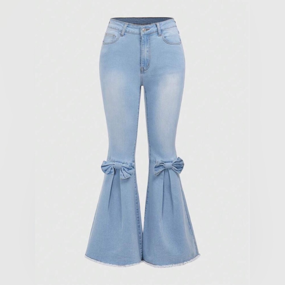 Women’s Flared Jeans with Bow Detail